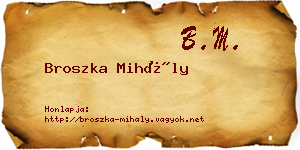 Broszka Mihály névjegykártya